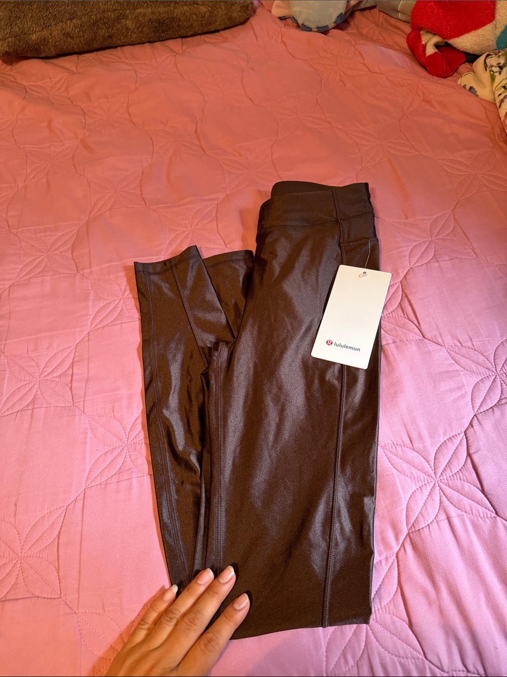 lululemon Satin Shine High-Rise Leggings in Deep Brown